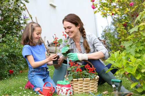 Separated garden and food waste bins